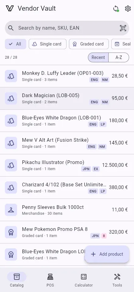 Build your catalog once, find anything in seconds — Vendor Vault