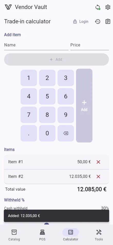 Two sliders, one fair offer for both sides — Vendor Vault